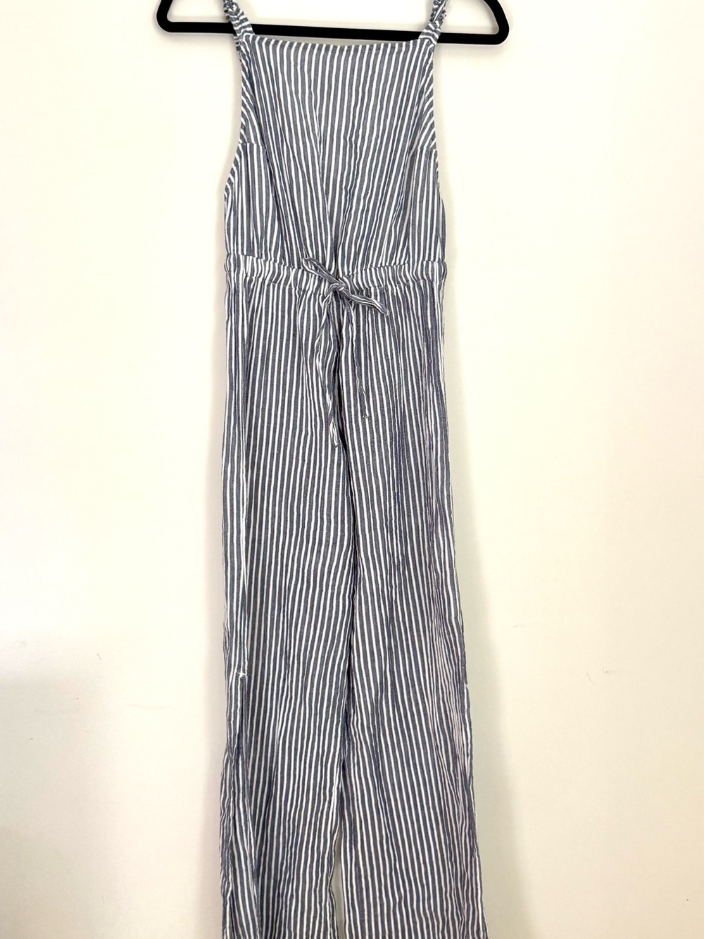 Roxy Navy and White Striped Wide-Leg Jumpsuit